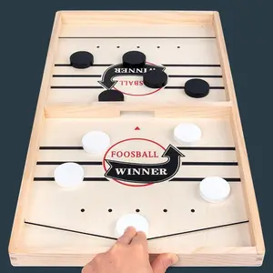 Wooden Air Hockey Game Table, Indoor Multiplayer Board Game, Family Hockey Game