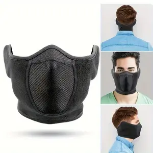 Winter Windproof Coldproof Warm Mask Earmuffs, Suitable for Outdoor Sports Motorcycle Cycling Skiing Hiking Climbing, Mountaineering Facial Protective Liquid Soft Mask Men's Earmuffs
