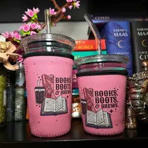 Books boots and brews Iced Coffee Koozie - Keep Your Drinks Cold