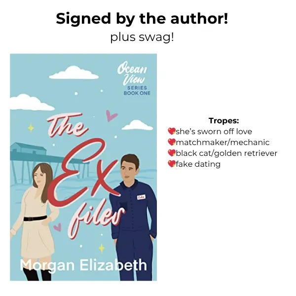 The Ex Files Signed Paperback Copy, golden retriever black cat fake dating spicy romance novel