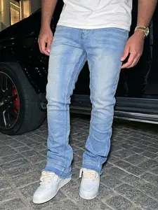 Popular Light Blue Washed Slim-Fit Denim Jeans! 🎁 Light Blue Washed Slim-Fit Flare Jeans | American High Street Vintage Classic Style Boyfriend Gift | TikTok's Popular Slimming and Versatile Must-Have Pants