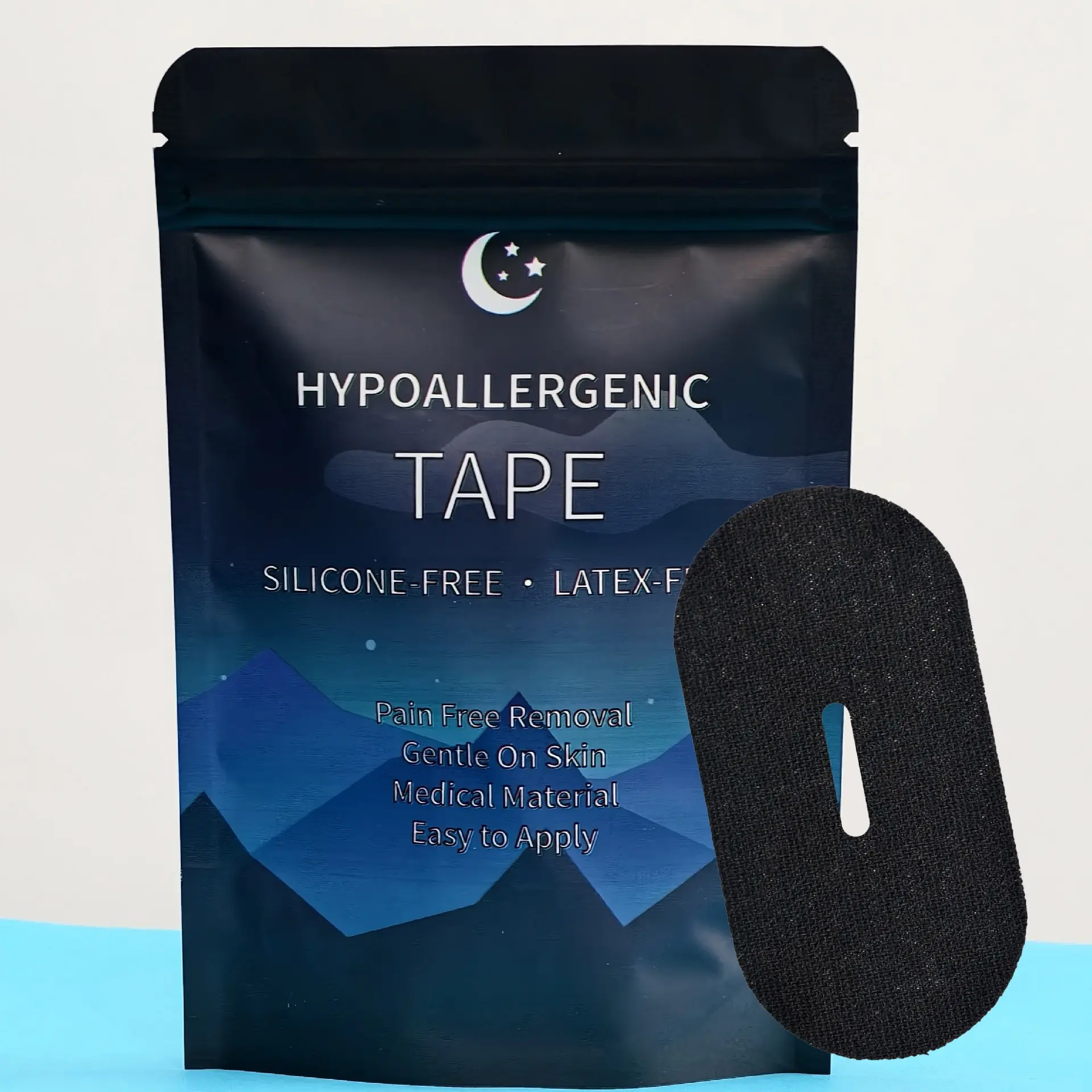 Cloud tape Mouth Tape Pack of 30/60/120 for 1/2/4 Month, Hypoallergenic Adhesive, Mild Tape, Sports Accessories, Black super breathable promotes restful Sleep, Anti Snoring Mouthpiece ,Anti Snoring Set,sleep tape,mouth tape for sleeping,black