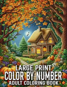 Large Print Color By Number Coloring Book For Adult: Large Print Color By Number Coloring Book For Senior With Easter, Autumn, Birds