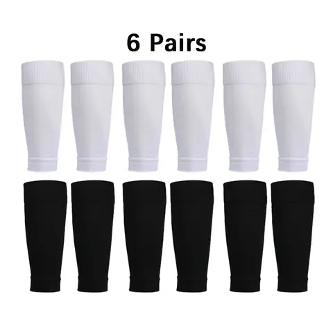 Diuhabo 6 Pairs Soccer Leg Sleeves, Football Calf Compression Sleeves for Men Youth Boys, Athletic Calf Guard Socks Covers for Shin Guards