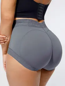 Luxe Curve 1 Count Women's Mid-Rise Waist Butt Lifting Hip Enhancer Shorts, Shapewear Panty for Everyday Wear,Elegant Cute Lace Trim Bottoms,Shapewear Panties, Minimalist Underwear, Comfortable Fit Brief, Suitable For Various Occasions