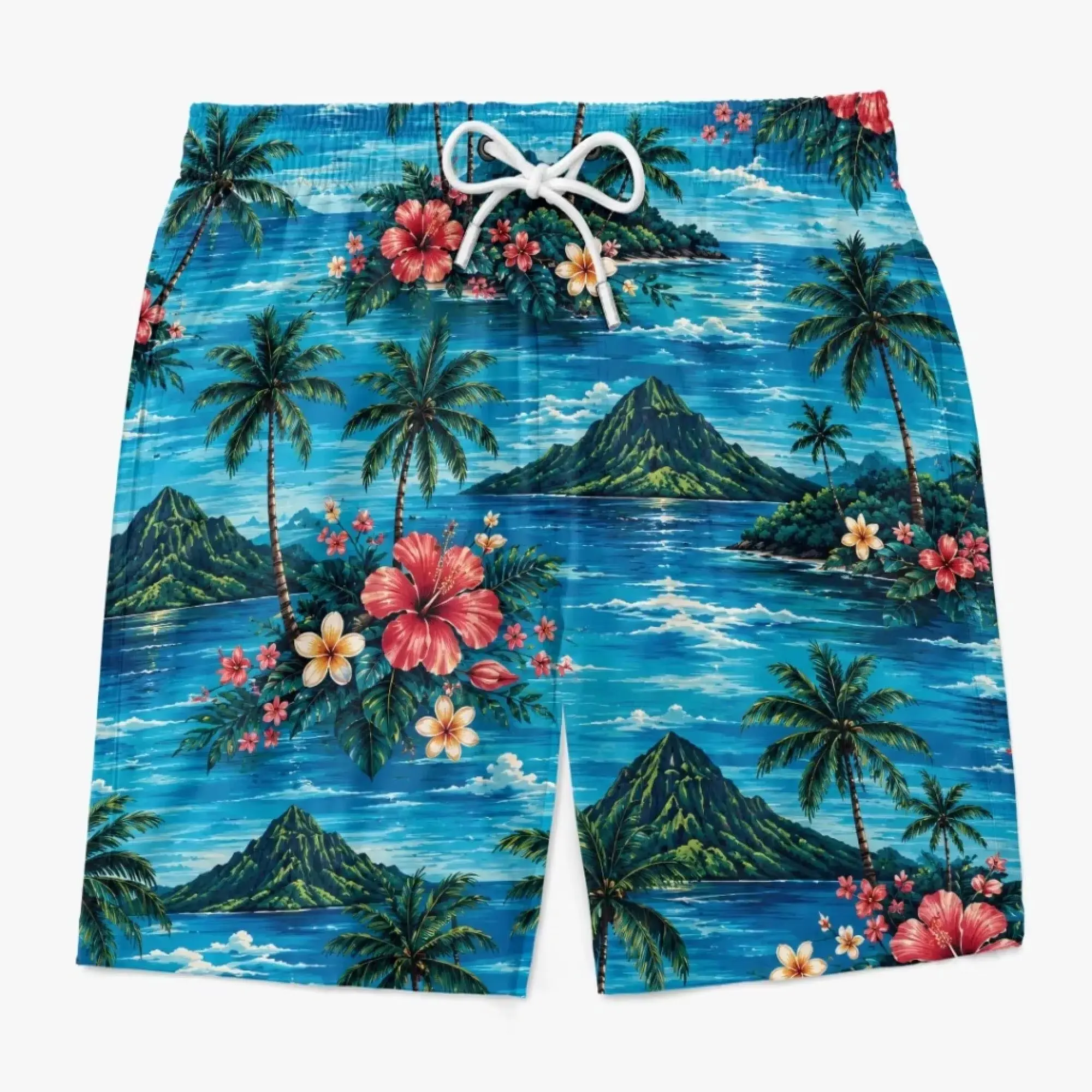 Funny Hairy Butt Kiss Print Hawaiian Shorts Mens Womens Tropical Island Palm Tree Hibiscus Beach Shorts Unisex Summer Swim Trunks Casual Vacation Streetwear Gift