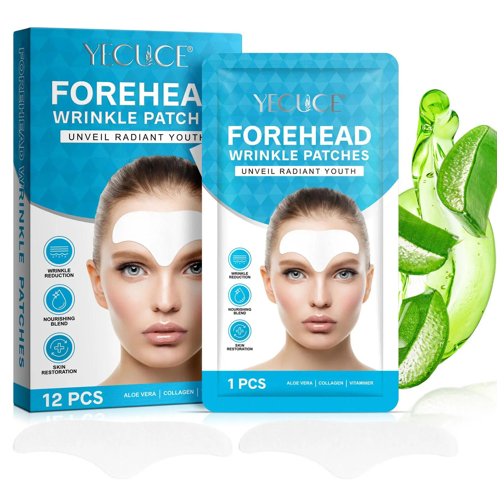 Forehead Patches, 12pcs/box Moisturizing & Soft and Delicate Luster ...
