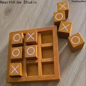 Wooden Tic-Tac-Toe (XO) Game, Educational Tabletop Toy for Kids