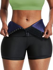 women's solid high waist sauna shorts, breathable comfortable tummy control hip lift sauna shorts, gym clothes, ladies sportswear for indoor outdoor wear, waist trainers gym shorts for women, waist reducing shapewear, waist trainer cincher