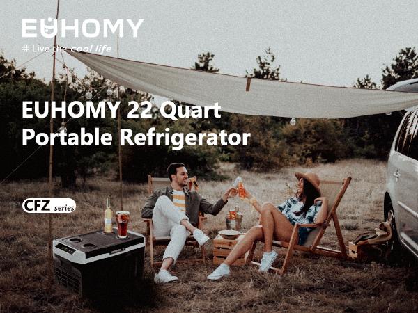 EUHOMY 12 Volt Refrigerator, 12V Car Fridge 22QT(21L) Portable Freezer(-4℉~68℉), Compressor Electric Cooler with 12/24V DC & 110-240V AC, Compressor Electric Cooler for Camping, Travel, Truck- Supports Multiple Models for Versatile Compatibility EUHOMY 12 Volt Refrigerator, 12V Car Fridge 22QT(21L) Portable Freezer(-4℉~68℉), Compressor Electric Cooler with 12/24V DC & 110-240V AC, Compressor Electric Cooler for Camping, Travel, Truck- Supports Multiple Models for Versatile Compatibility