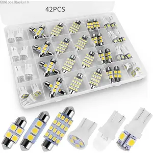 42 Pcs Interior Car Lights, Super Bright White Dome Map Tail Cab Lights Bulb Kit Set , DE3175 T10 31mm 41mm 194 LED Bulb for Your Trucks Width LampEverlanelnspired17XXGlobalBasket8C38tool que