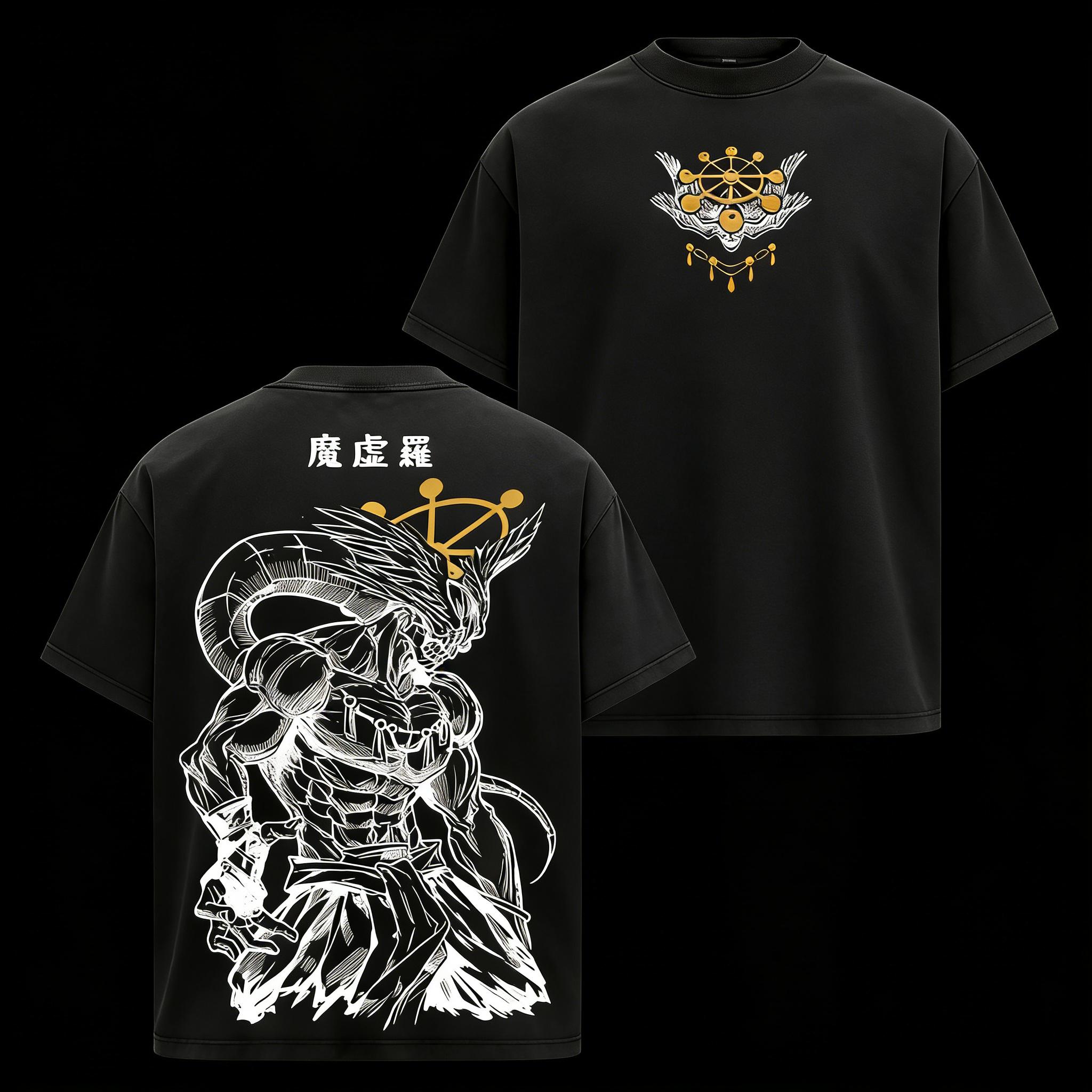 Mahoraga JJK Anime Graphic Tee, Vintage Washed Oversized Dark Anime Streetwear T-Shirt, Soft Cotton Unisex Apparel, Gift for Jujutsu Kaisen Fans quarter zip men lemon demon soulja boy outfit truck fit clothes gorlock destroyer