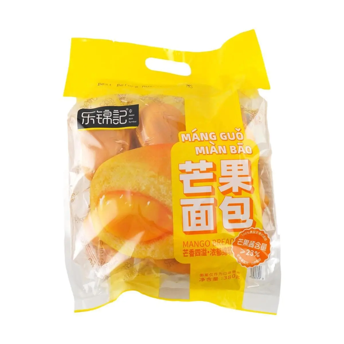 LEJINJI Mango Bread 380g Rich Mango Jam Filling Nutritious Breakfast Snack
