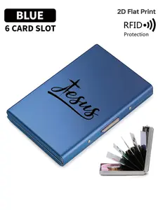 Unisex Rfid-Protected Metal Card Holder, Side-Opening Design, Ultra-Thin Matte Finish, Secure Card Storage, Fashion Accessory, Credit Card Organizer