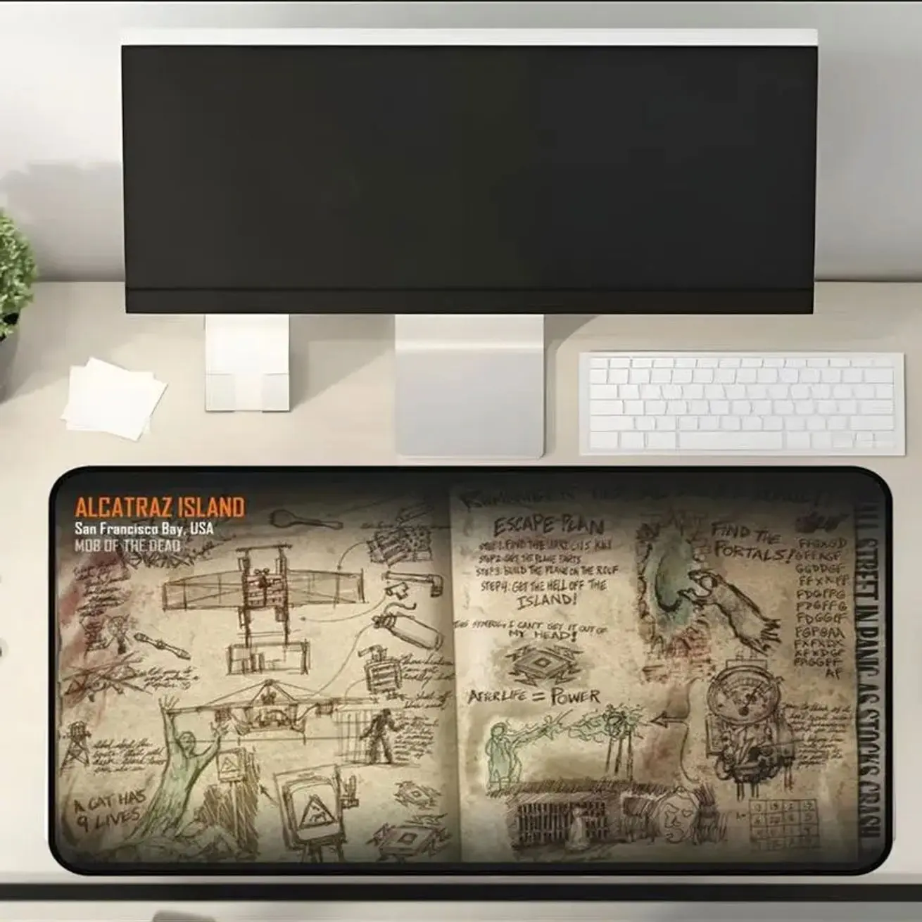 Custom Zombies Desk Mats Black Ops-Inspired (Kino, Origins, Tranzit, Ascension) – Black Ops-Inspired Design Gaming Accessories Desk Mats, Mob Of The Dead
