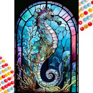 5D DIY Diamond Arts Colorful Painting Kit, Mermaid Pattern Diamond Arts Colorful Painting without Frame, Handmade Craft Wall Art Decoration