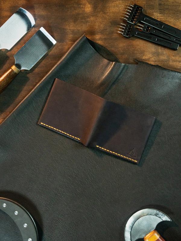 Men's Leather Wallet Handmade Hand Stitched Hand Waxed Burnished Edges Button Closure Bifold Style Best Valentines Gift For Him, Birthday Gift, Anniversary Gift For Husband, Boyfriend Gift