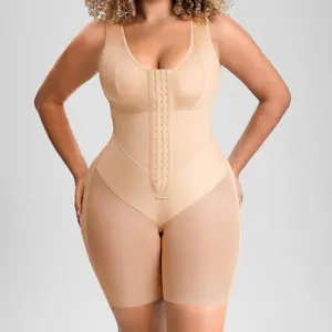 FeelinGirl #live FeelVibe Overbust Fajas 3-Front Hook Body Shaper For Women Tummy Control Butt Lifter With Adjustable Straps