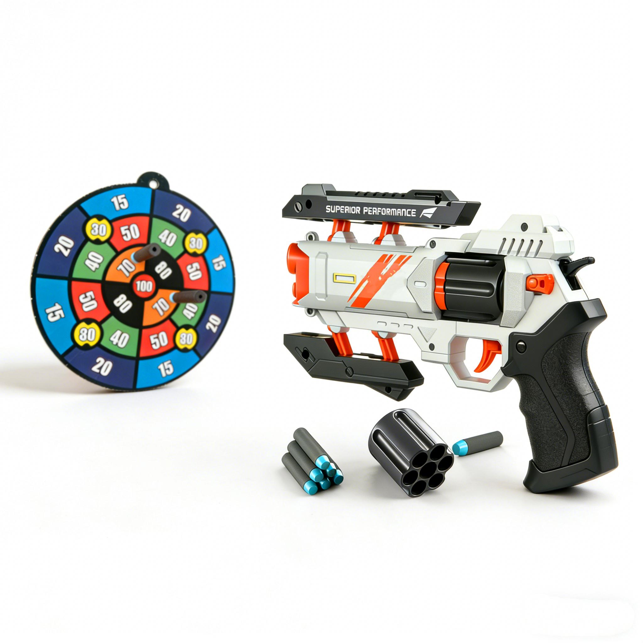 Foam Dart Blaster Toy Set with Target & 48 Refill Darts for Kids Outdoor Play Birthday Gift