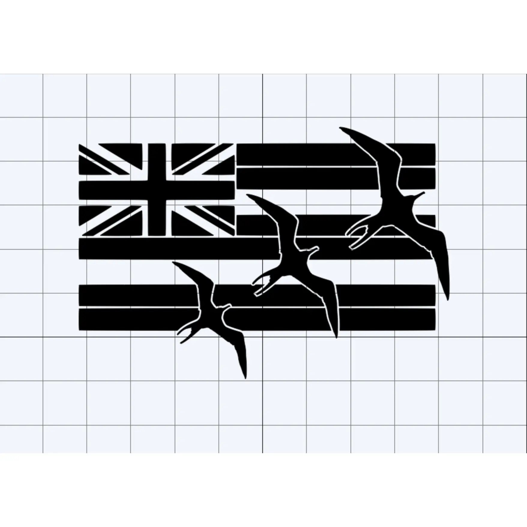 Hawaiian Flag 3 Iwa Birds Car Sticker, Multiple Colors Vehicle Decor for Automotive Exterior Accessories
