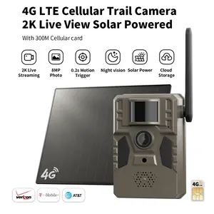 4G LTE Solar Game Camera– 2K Live Video, WiFi Not Supported, Remote APP Controlled, WaterProof, Motion Activated, Night Vision, 4G Data Cellular Card Included (Data refill is required for Unlimited 4G data usage) Outdoor