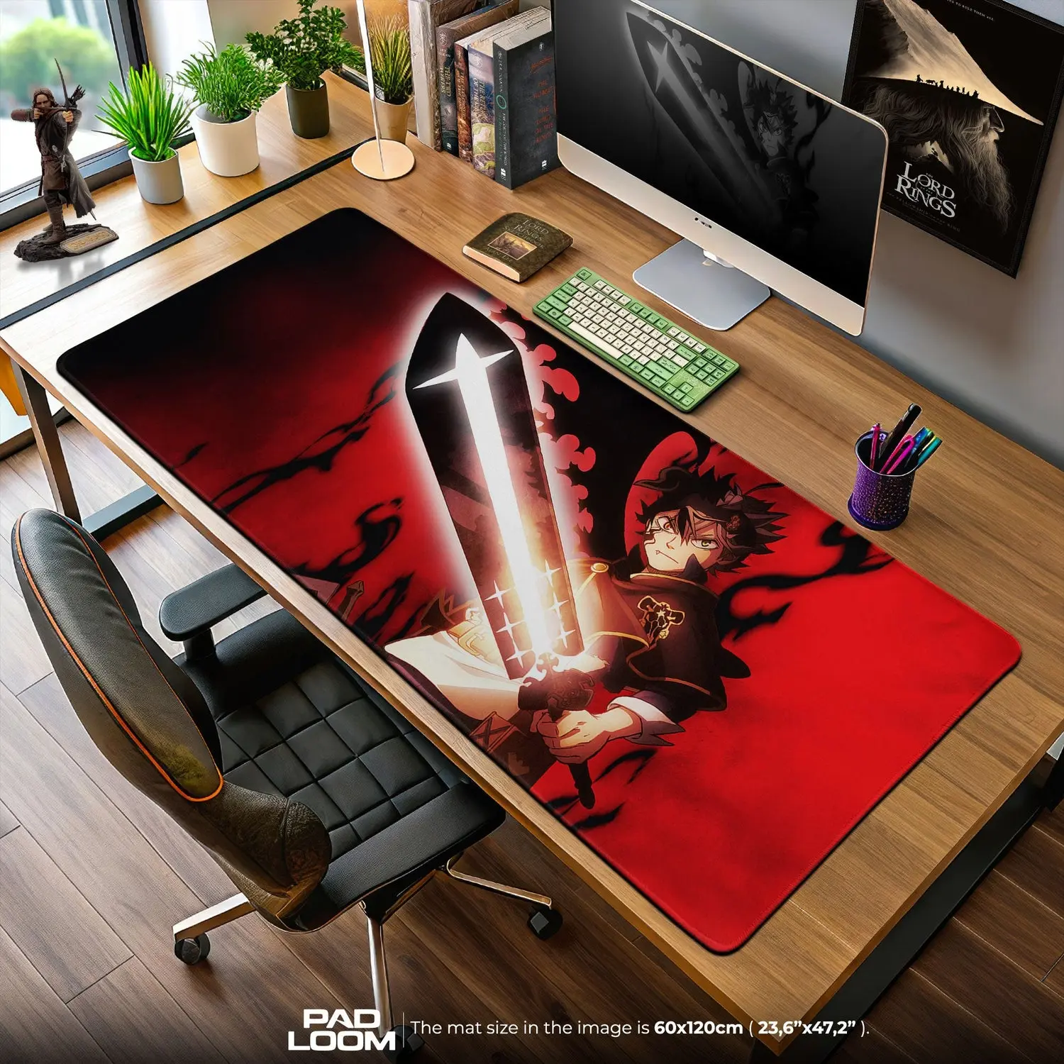 Black Clover Asta Sword Mouse Pad, Anime Gaming Desk Mat, Anime Mouse Pad, Desk Mat, PC Accessories.