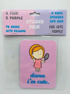 Damn I'm Cute vinyl sticker pack