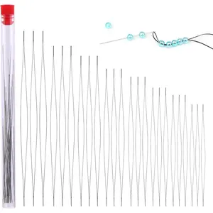 24 Pcs Beading Needles for Seed Beads Big Eye Collapsible Beading Needles for Jewelry Making with Storage Tube for Bracelets