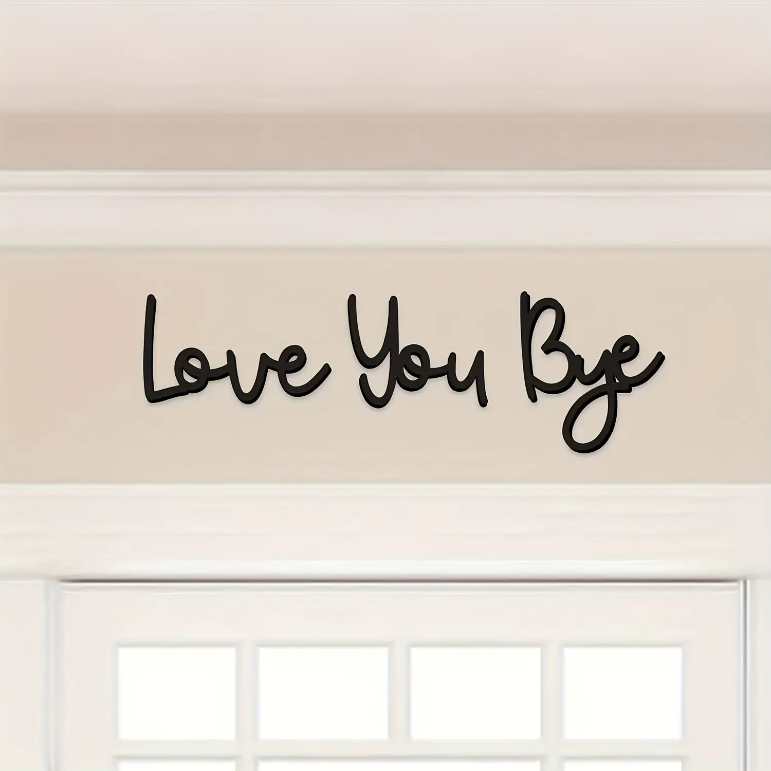 Love You Bye Wood Sign Home Decor, Black Boho Home Wall Decor Modern Wall Art Decor Express Love and Warm for Your Family Lovers, Room Entryway Hallway House Wall Decor Aesthetic