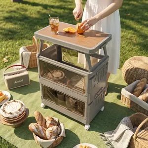 Foldable Outdoor Storage Cabinet with Wheels & Doors – Waterproof Dustproof Plastic Organizer for Patio, Garage & Backyard