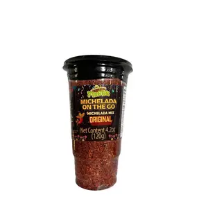 Fiesta Michelada Combo Pack: Cuarto the Flavors! Mexicanos Traditional On-The-Go Cups with Spice-Rimmed Edge & Flavorful Liquid Mix for Refreshing Party Drinks