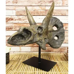 Ebros Prehistoric '3 Horns' Triceratops Dinosaur Fossil Skeleton Statue 22" Tall