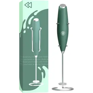 Greens Frother Handheld with Stand - Portable Electric Whisk to Mix Green Juice, Matcha, Coffee and