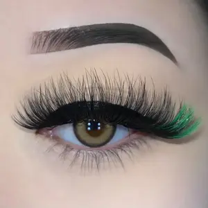 Lash Bae Cosmetics "Jade" Luxurious Green Lashes - Lightweight Fluffy Reusable for Special Occasions