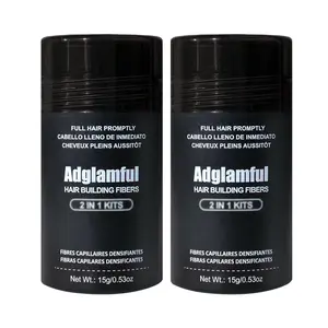 Adglamful Hair Thickening Fibers – 2-Pack (15g x 2) | Instant Volume in 5 Seconds | Natural-Looking Physical Hair Thickening | Gentle & Safe | Invisible Hair Care | Travel & Home Use Haircare