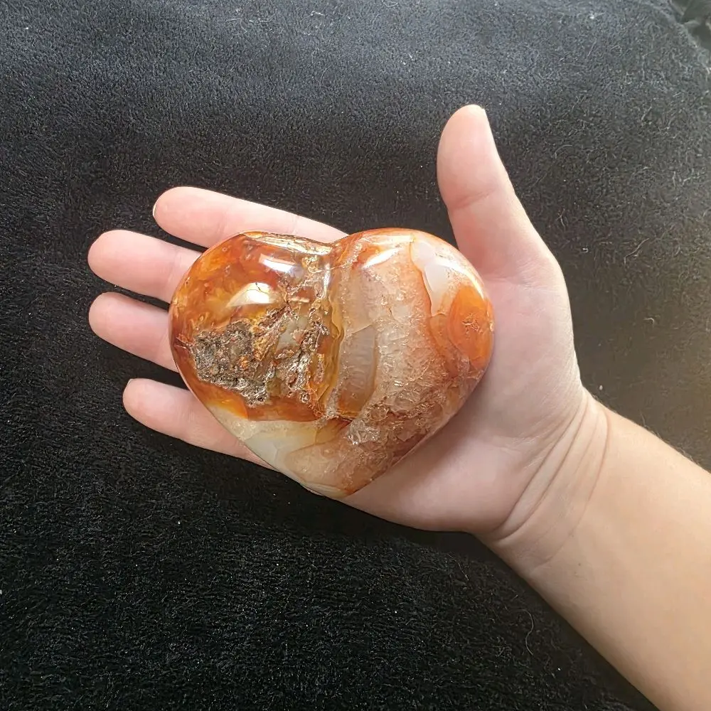 Large Carnelian Agate Heart Fire Stone of Sacred Feminine Power