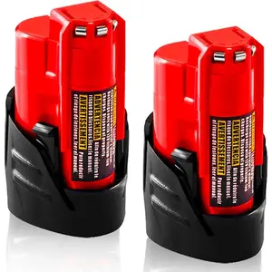[3RD-Upgrade!2Pack 6.0Ah 48-11-2440 Battery Replacement for Milwaukee M12 12V Lithium Battery 48-11-2402 48-11-2460, Compatible with Milwaukee 12-Volt Cordless Power Tools