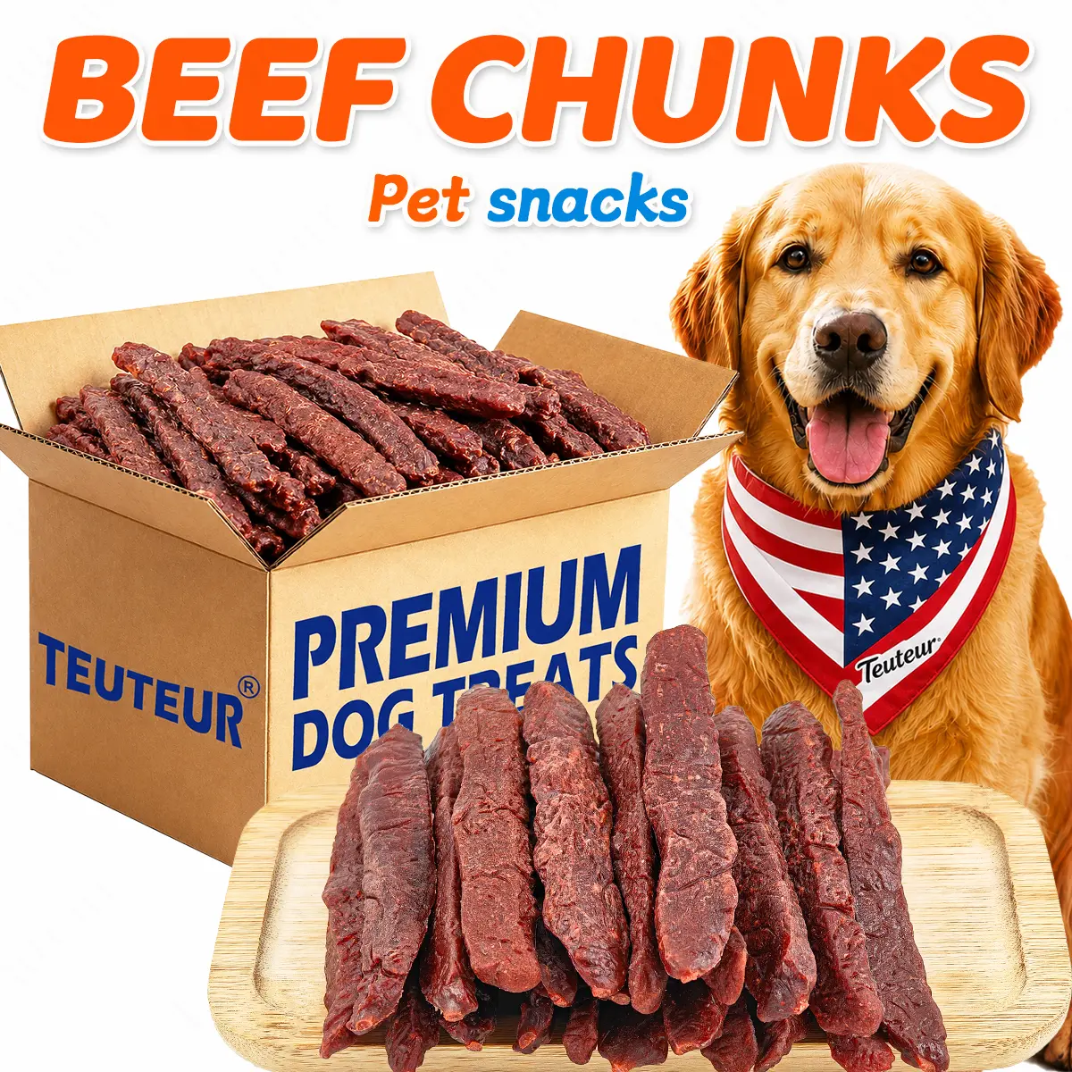 High Protein Dog Treats Beef Sticks, Grain Free All Natural Dog Snacks for Puppies & Adult Dogs, Soft Chewy Dental Chews for Teeth Cleaning, Training Reward Treats, Delicious Dog Snack Sticks for Daily Use