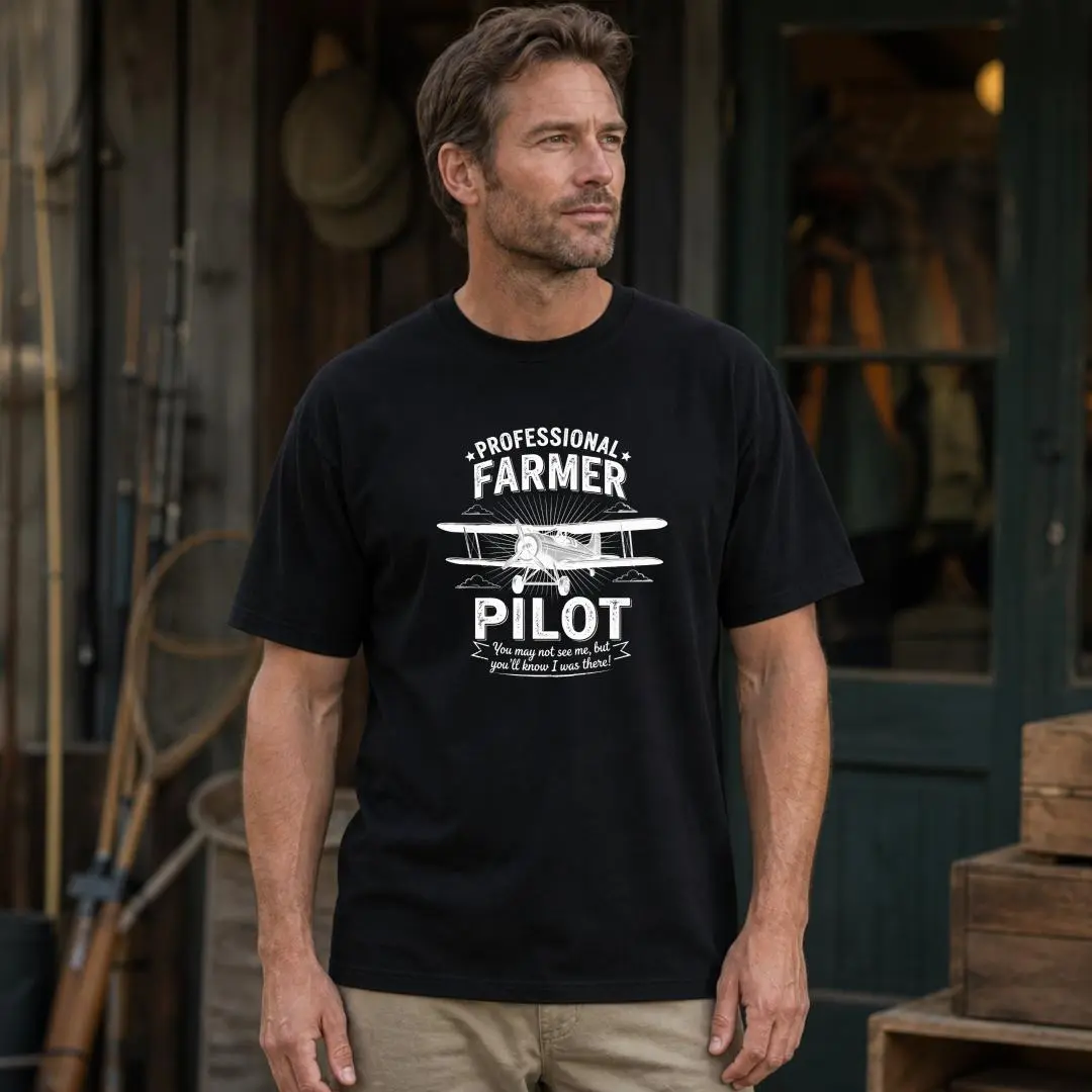 Crazy Dog Mens T Shirt Professional Crop Duster Funny Fart Shirt for Men | Funny T Shirts, Graphic Apparel for Men, Cool Adult Humor Short Sleeve, Soft Cotton Blend, Novelty Tees for Guys