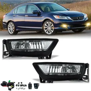 Fog Lights Compatible with Honda Accord 2013 2014 2015 4-door Sedan with H11 12V 55W Halogen Bulbs (Clear Lens)