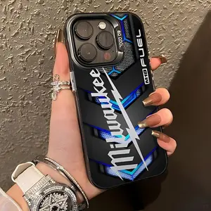 Cool lightning gradient blue Lightning McQueenPhone Case, lMD Material Black, Suitablefor iPhone 16 Pro Max, 11, 12,13 Pro Max, 14 Pro Max, and15, Design Black Friday LB Protectors
