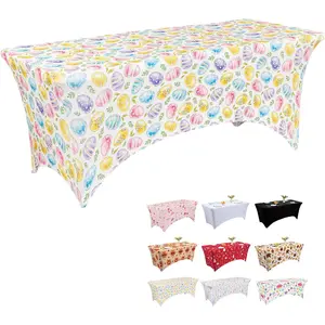 Easter Tablecloth Rectangle Fitted Tablecloth,Rectangular Fitted Table Cloth Washable and Wrinkle Resistant Rectangular Patio Table Cover Protector for Party
