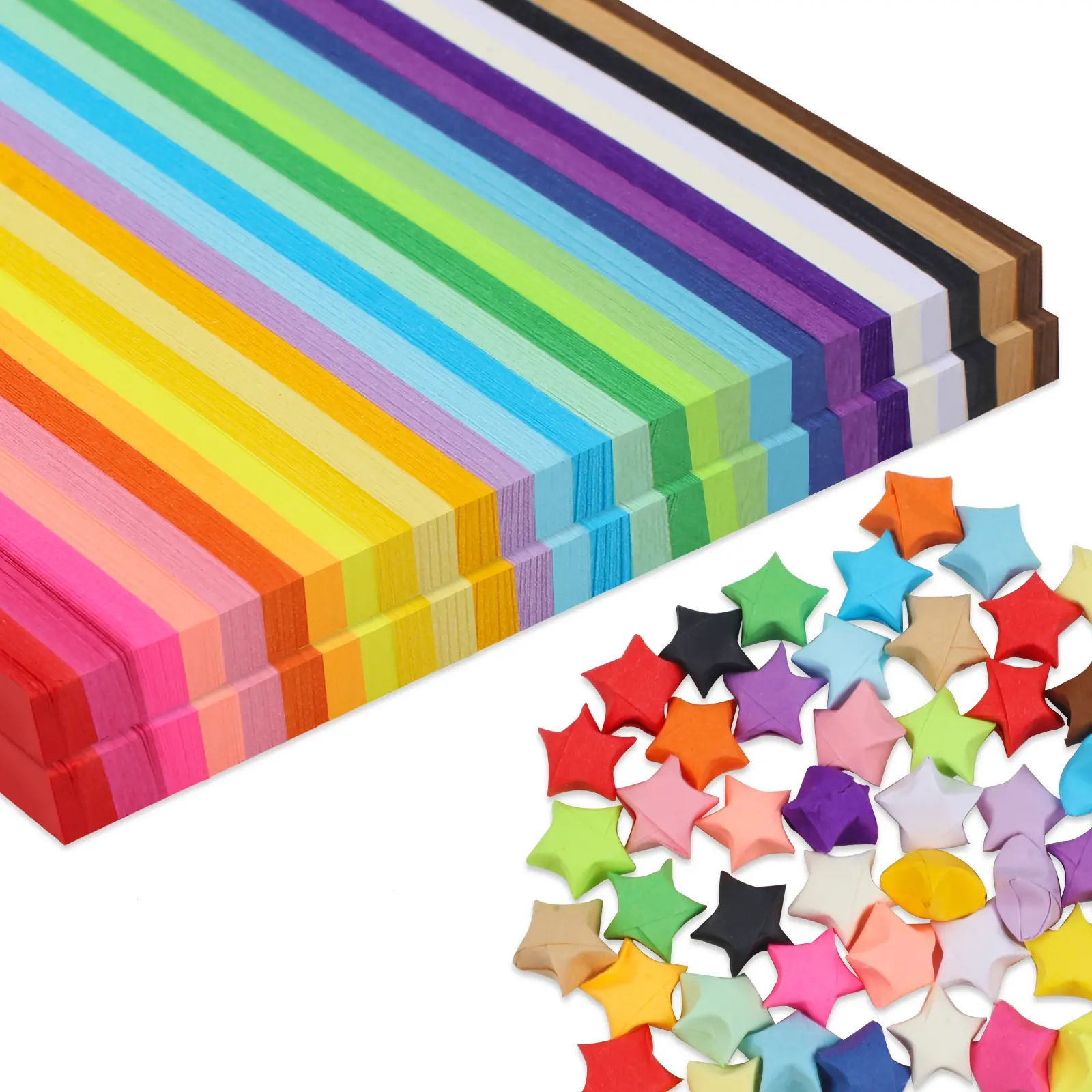 2060 Sheets Paper Star Strips, 27 Assortment Colors Star Paper, Star Paper Strips, Double Sided Origami Star Paper Strips, Lucky Paper Stars for DIY Hand Art Crafts, Handmade Decorations, Creative Fun, Crafting Options, Diy Craft Kit, DIY Craft Supplies