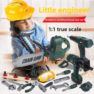 German Children's Pretend Play Boys' Toys Electric Simulation Repair Drill Multi-Functional Screwdriver Repair Toolbox