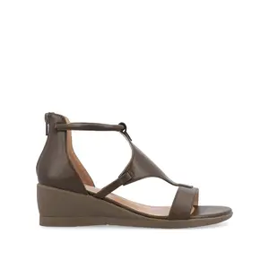 TRAYLE WEDGE GLADIATOR SANDALS IN WIDE - Green PU