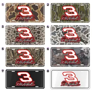 Dale Earnhardt #3 License Plate NASCAR Camo Vanity Tag Aluminum Car Truck Accessory