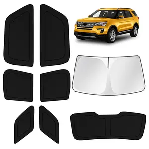 Sunshades for Ford Explorer 2011-2019, 8PCS Black Full Set Accessories, Windshield, Side & Rear Window Shade Covers, Sun Visor Shield with Privacy Protection, Effective UV Blocking to Keep Vehicle Cool