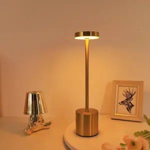 LED Rechargeable Wireless Desk Lamp, Touch Activated LED Table Light, Eye-Caring Night Light, 3-Color Adjustable Lighting USB Rechargeable Reading Lamp,Suitable for Dining Table/Living Room/Dining Room/Bedroom Desktop Light, Black, for Halloween