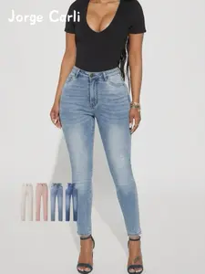 JORGE CARLI Women's Slim-Fit High Stretch Low Waist Jeans, Fashionable and Comfortable, Perfect for Daily Wear, Casual Essential