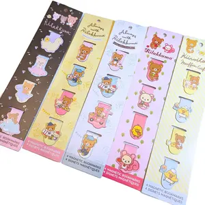 Rilak and Korilak Magnetic Bookmarks,Japanese Characters Bookmarks, Cute School Book Accessory, Bear Kawaii